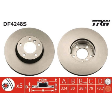 TRW | Bremsscheibe | DF4248S