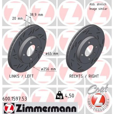 Zimmermann | Bremsscheibe | 600.1597.53