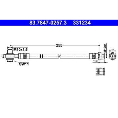 ATE | Bremsschlauch | 83.7847-0257.3