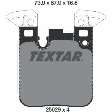 Textar | Bremsbelagsatz, Scheibenbremse | 2502901