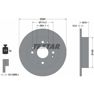 Textar | Bremsscheibe | 92081700