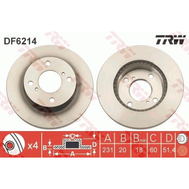 TRW | Bremsscheibe | DF6214