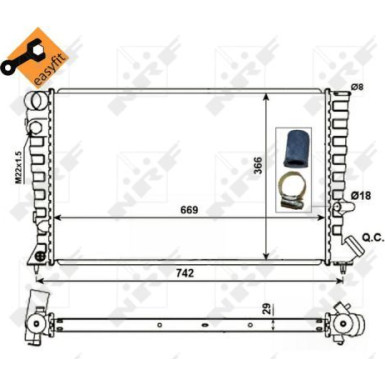 NRF | Kühler, Motorkühlung | 58101