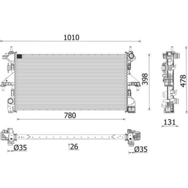 Mahle | Kühler, Motorkühlung | CR 2631 000P Mahle | Kühler, Motorkühlung | CR 2631 000P