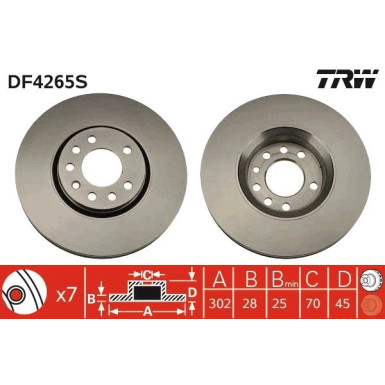 TRW | Bremsscheibe | DF4265S