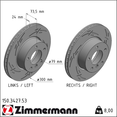 Zimmermann | Bremsscheibe | 150.3427.53