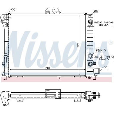 Nissens | Kühler, Motorkühlung | 64033A