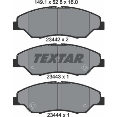 Textar | Bremsbelagsatz, Scheibenbremse | 2344201