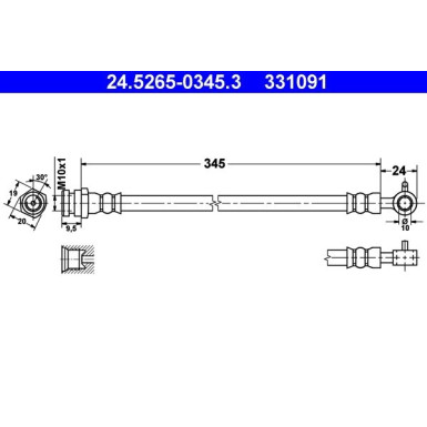 ATE | Bremsschlauch | 24.5265-0345.3