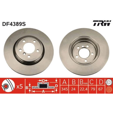 TRW | Bremsscheibe | DF4389S