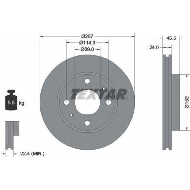 Textar | Bremsscheibe | 92130800