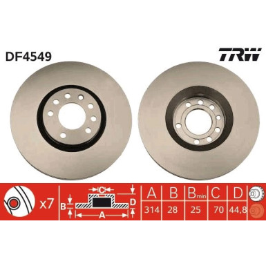 TRW | Bremsscheibe | DF4549