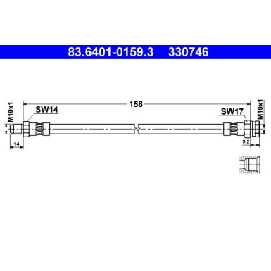 ATE | Bremsschlauch | 83.6401-0159.3