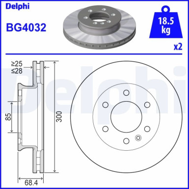 Delphi | Bremsscheibe | BG4032