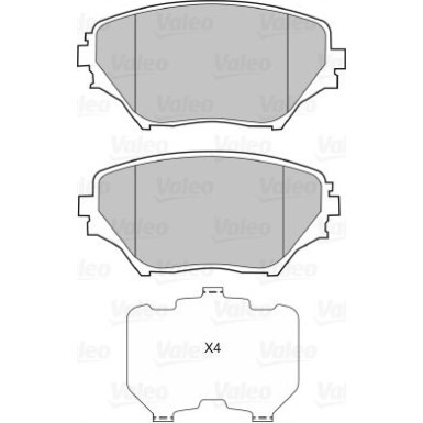 Valeo | Bremsbelagsatz, Scheibenbremse | 598536