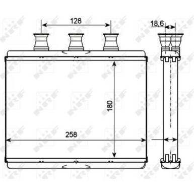 NRF | Wärmetauscher, Innenraumheizung | 54278