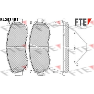 FTE | Bremsbelagsatz, Scheibenbremse | 9011088