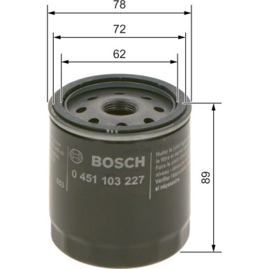 BOSCH 0 451 103 227 Ölfilter