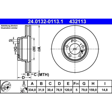 ATE | Bremsscheibe | 24.0132-0113.1