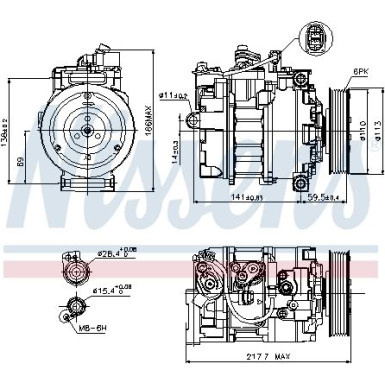 Nissens | Kompressor, Klimaanlage | 89223