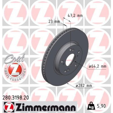 Zimmermann | Bremsscheibe | 280.3198.20