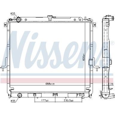 Nissens | Kühler, Motorkühlung | 68726