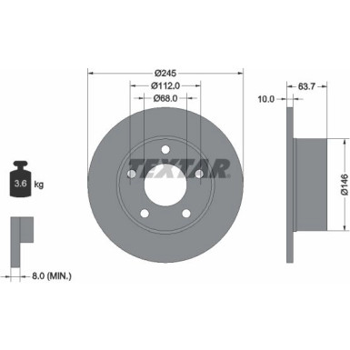 Textar | Bremsscheibe | 92057503