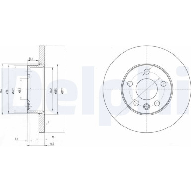 Delphi | Bremsscheibe | BG3415