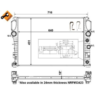 NRF | Kühler, Motorkühlung | 56076