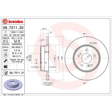 Brembo | Bremsscheibe | 08.7211.21