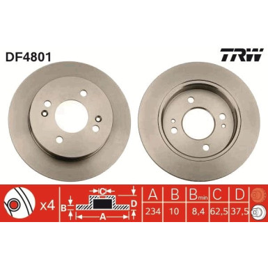 TRW | Bremsscheibe | DF4801