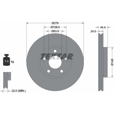 Textar | Bremsscheibe | 92124803