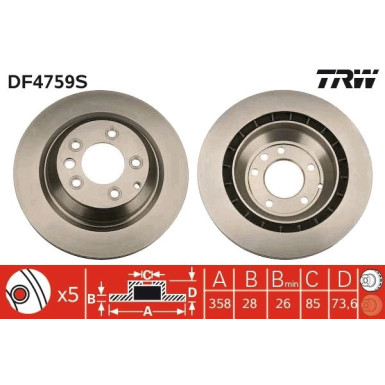 TRW | Bremsscheibe | DF4759S