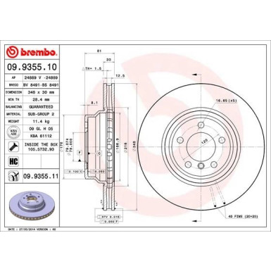 Brembo | Bremsscheibe | 09.9355.11