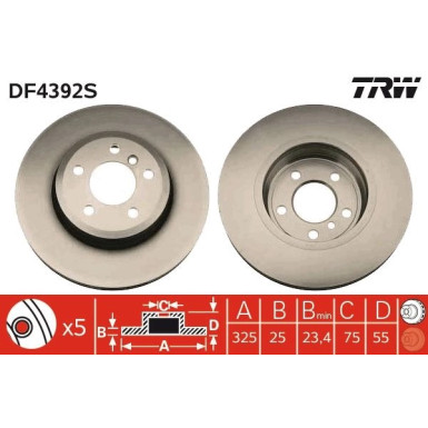 TRW | Bremsscheibe | DF4392S