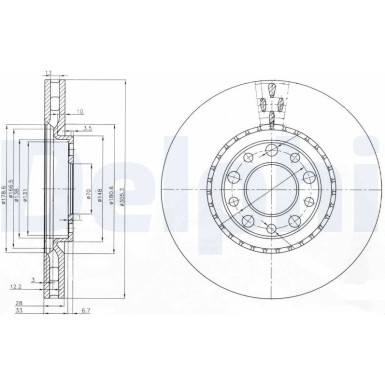 Delphi | Bremsscheibe | BG3951