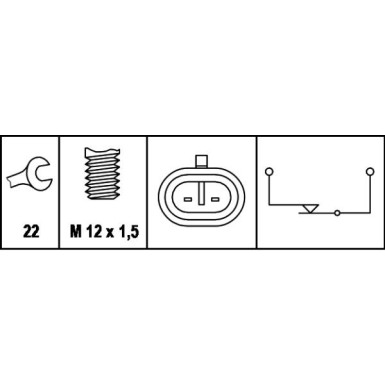 Hella | Schalter, Rückfahrleuchte | 6LF 007 356-001