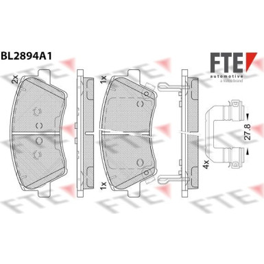 FTE | Bremsbelagsatz, Scheibenbremse | 9011134