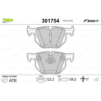 Valeo | Bremsbelagsatz, Scheibenbremse | 301754