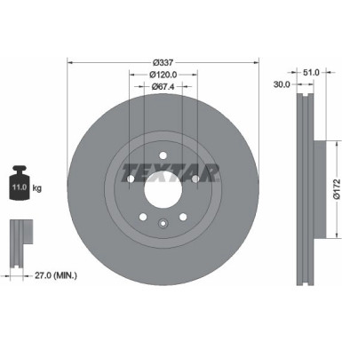 Textar | Bremsscheibe | 92187103