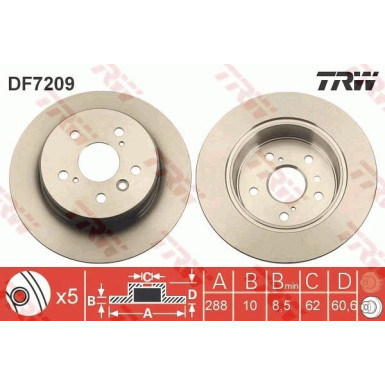 TRW | Bremsscheibe | DF7209