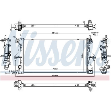 Nissens | Kühler, Motorkühlung | 606756