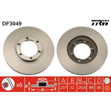 TRW | Bremsscheibe | DF3049