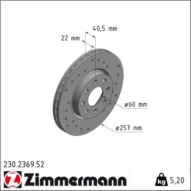 Zimmermann | Bremsscheibe | 230.2369.52