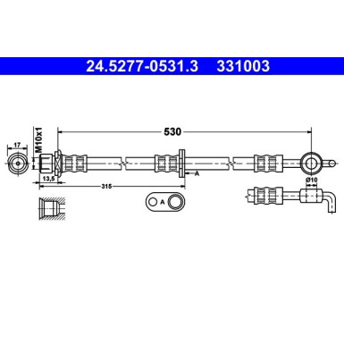 ATE | Bremsschlauch | 24.5277-0531.3