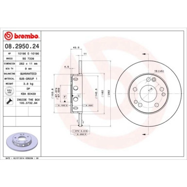 Brembo | Bremsscheibe | 08.2950.24