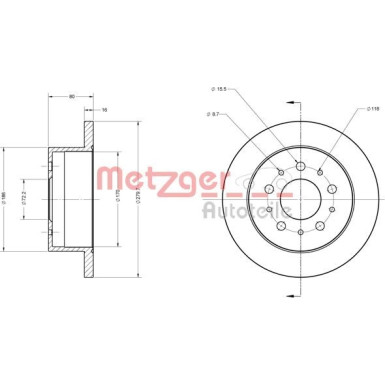 Metzger | Bremsscheibe | 6110163