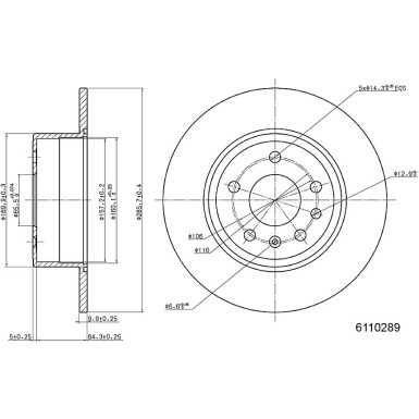 Metzger | Bremsscheibe | 6110289