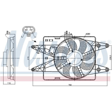 Nissens | Lüfter, Motorkühlung | 85133