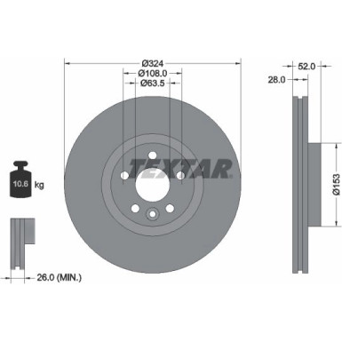 Textar | Bremsscheibe | 92293205